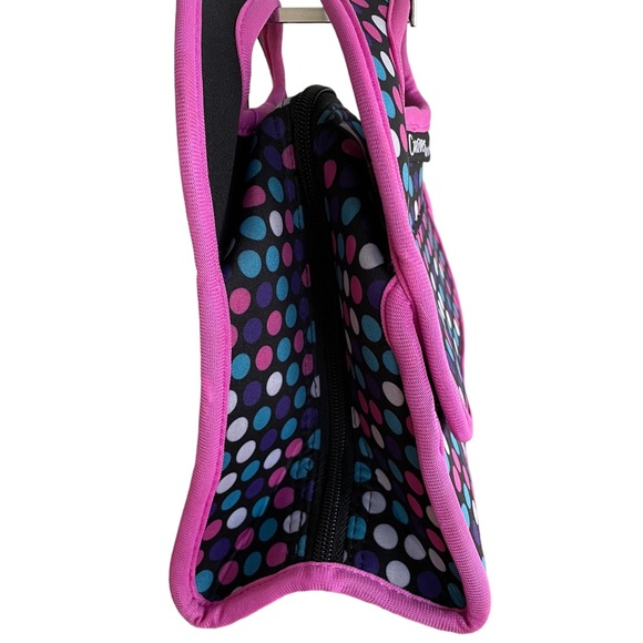 CURVES INSULATED LUNCH BAG Pink Gray Purple Black Turquoise Collapsible - Picture 5 of 14